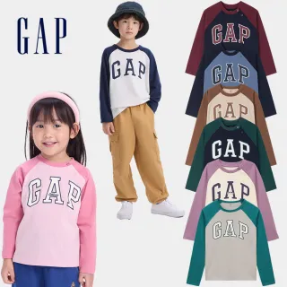 【GAP】兒童裝 Logo純棉圓領長袖T恤-多款任選(644667&646127)