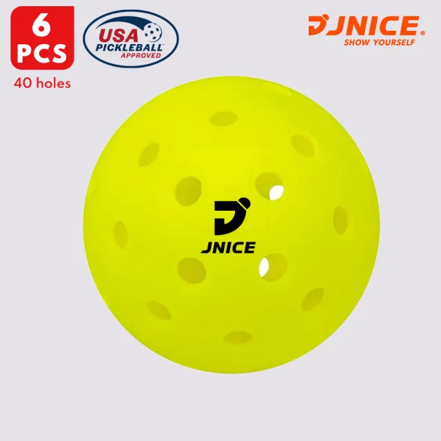 【JNICE 久奈司】室外匹克球 40孔 PICKLEBALL 6入(USAPA 大賽級)