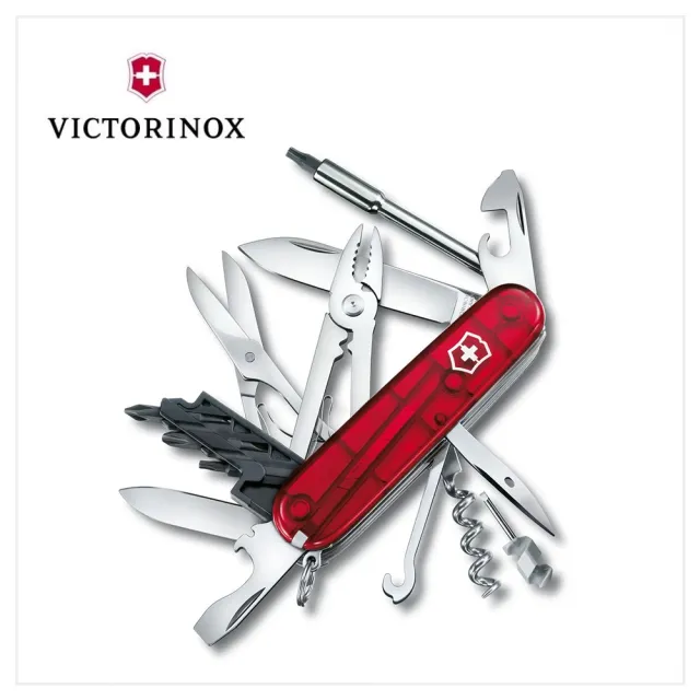 【VICTORINOX 瑞士維氏】CyberTool M電腦工具刀/透紅(1.7725.T)