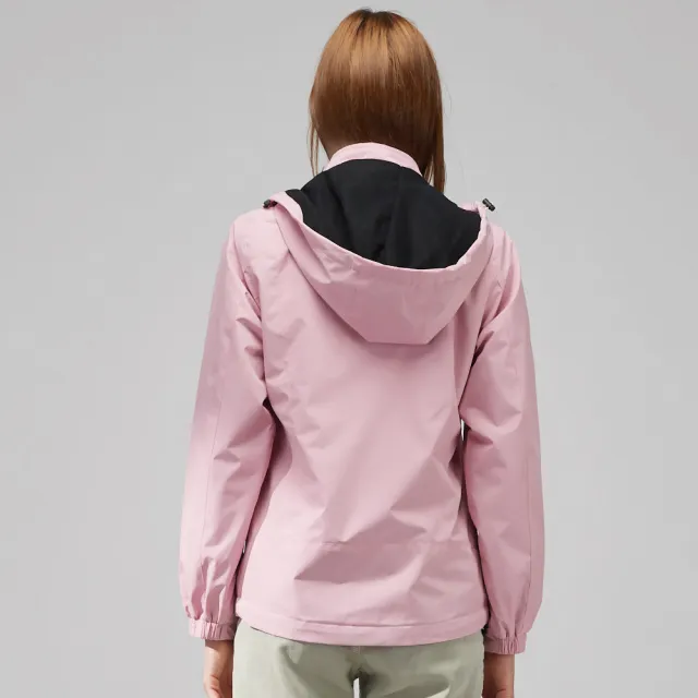 【Emilio Valentino 范倫鐵諾】女款  輕量 防風 防潑水 可拆式 連帽 衝風 風衣 外套_粉色(22-4K8262W)