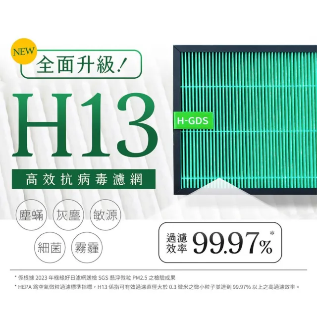 【綠綠好日】適用 Honeywell HPA-100APTW/HPA-200APTW/HPA-300APTW(HEPA抗菌濾芯2入附抗菌濾棉)