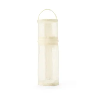 【MUJI 無印良品】尼龍網眼縱橫兩用筆袋/象牙白.約直徑65x高207mm