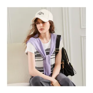 【en-suey 銀穗】撞色條紋變化連袖線衫-女