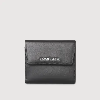 【BRAUN BUFFEL 德國小金牛】薇拉-A 8卡兩折短夾-黑色(BF850-404-BK) 錢包送禮推薦