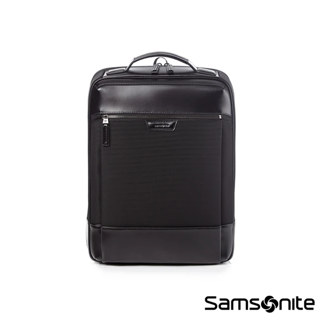 Samsonite 新秀麗 SHEFFIELD 質感拼接輕薄筆電後背包15.6吋(黑)