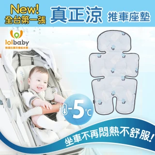 【Lolbaby】Hi Jell-O蒟蒻涼感推車座墊_防水隔尿款(水湖塗鴉)