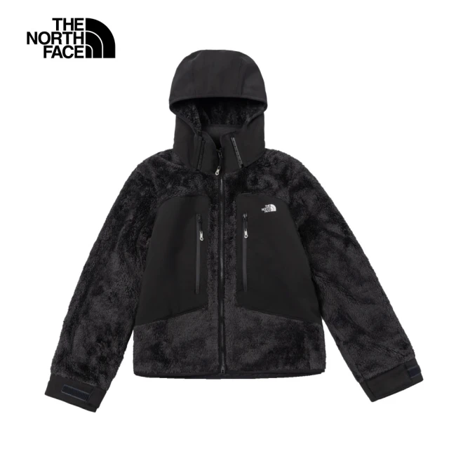 The North Face 北面UE女款黑色舒適保暖大口袋設計連帽抓絨外套｜8AGDJK3