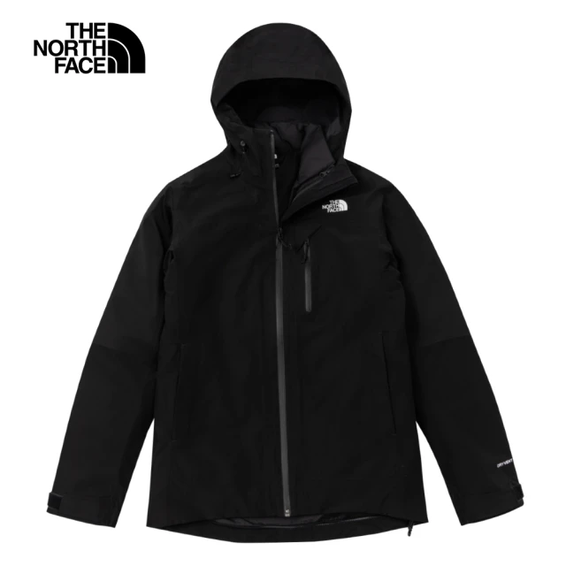 The North Face 北面女款黑色DryVent防水透氣保暖連帽羽絨內裡三合一外套｜89Y7JK3