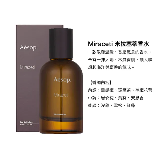 【Aesop】香水 50ml 多款可選(喀斯特/米拉塞蒂/埃雷米亞/艾底希思/格歐暮/烏拉諾-國際航空版)