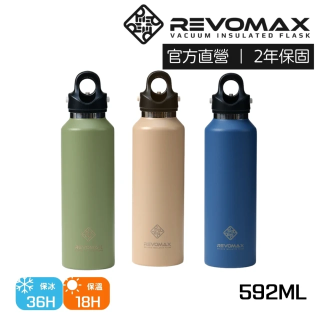 REVOMAX 銳弗 官方直營 不鏽鋼秒開保溫瓶592ml(保溫保冰 304不鏽鋼 可裝氣泡飲)