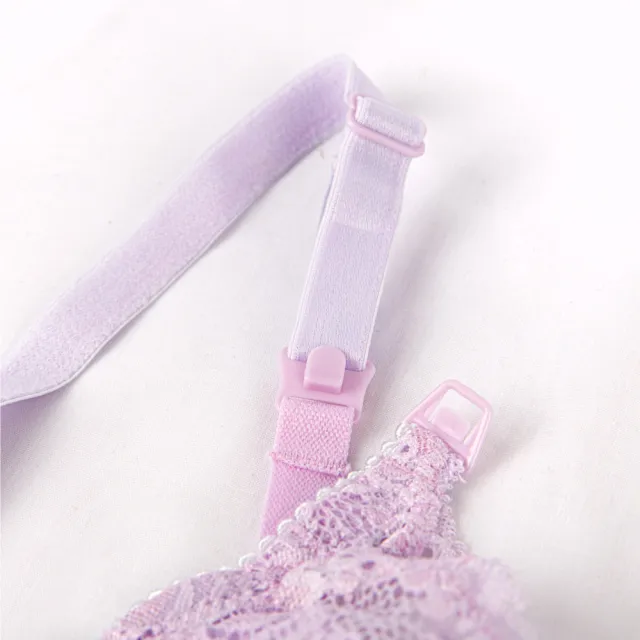 【Gennies 奇妮】哺乳內衣 小性感蕾絲軟鋼圈內衣 010系列(鵝黃 水藍 淡紫 超值)