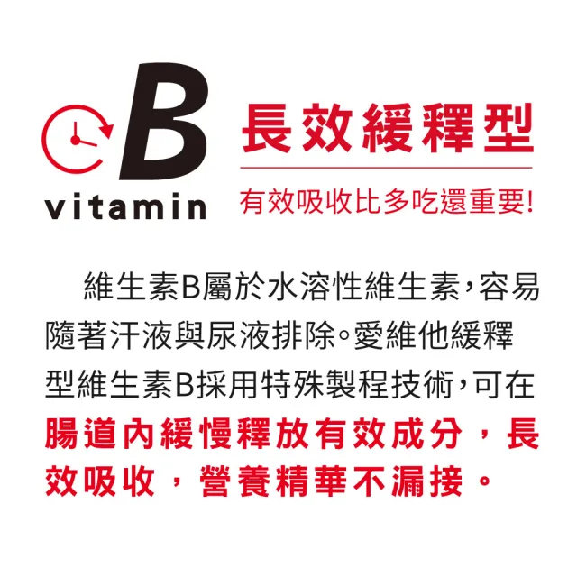 【LOVITA 愛維他】緩釋型維生素B1素食錠*3瓶(50mg 添加維生素B12)
