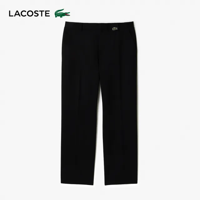 【LACOSTE】男裝-羊毛休閒長褲(黑色)