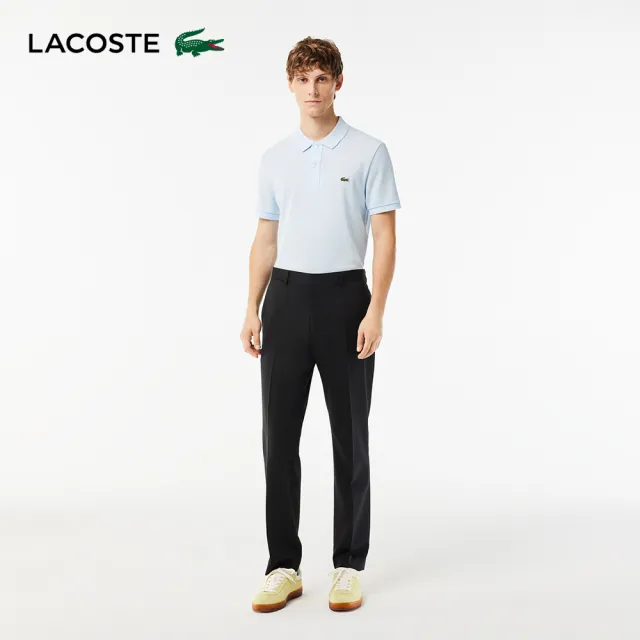 【LACOSTE】男裝-羊毛休閒長褲(黑色)