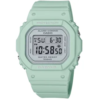 【CASIO 卡西歐】BABY-G 春日色彩珠光面電子手錶-鼠尾草綠 情人節 禮物(BGD-565SC-3/速)