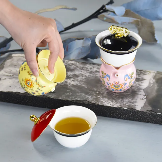 【TALES 神話言】新乾隆美學-小乾隆茶器妃子款(1壺1杯 文創 禮品 禮物 收藏 茶具)