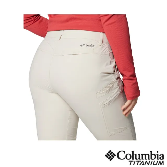 【Columbia 哥倫比亞】女款-超防曬UPF50防潑長褲-卡其(UAK56510KI/IF)