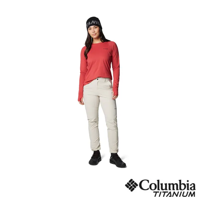 【Columbia 哥倫比亞】女款-超防曬UPF50防潑長褲-卡其(UAK56510KI/IF)