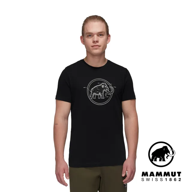 【Mammut 長毛象】Mammut Core T-Shirt Lines Men 機能有機棉LOGO短袖T恤 男款 黑色 #1017-04045