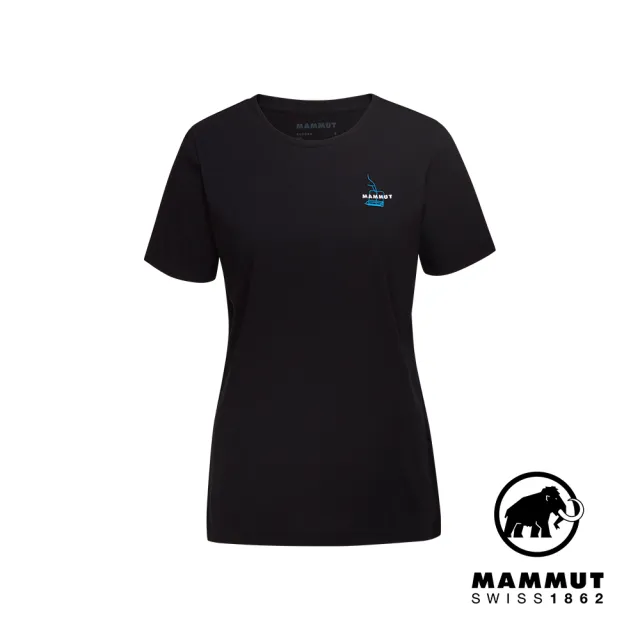 【Mammut 長毛象官方直營】Mammut Core T-Shirt Snow W 機能有機棉舒適短袖上衣 女款 黑色 #1017-04085