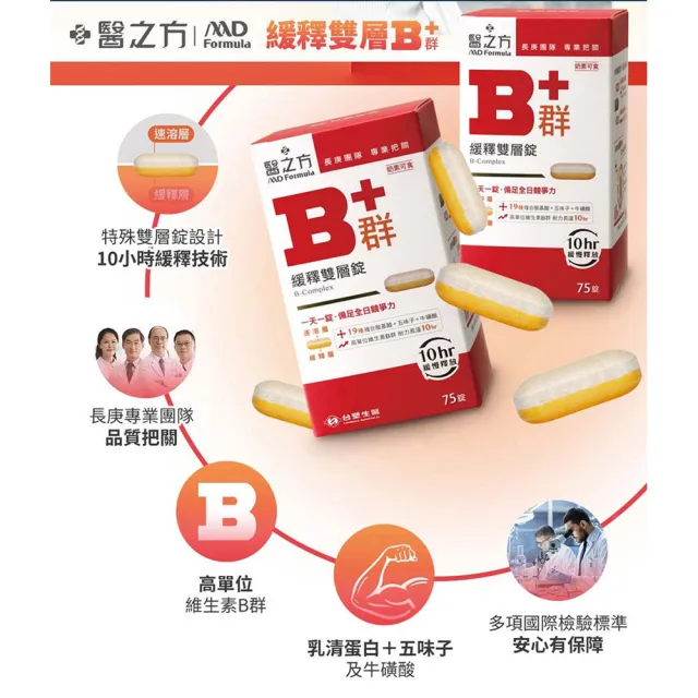 【台塑生醫醫之方】SET-緩釋B群雙層錠(75錠/瓶)