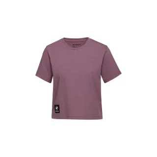【Mammut 長毛象官方直營】Massone T-Shirt Cropped Patch 有機棉短版短袖T恤 波動紫 女款 #1017-05180