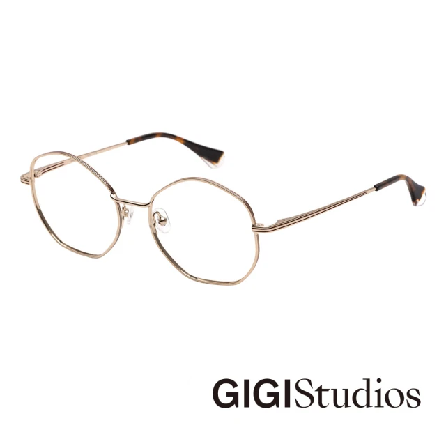 GIGI Studios 優雅幾何設計光學眼鏡(金 - LIYA-6577/5)