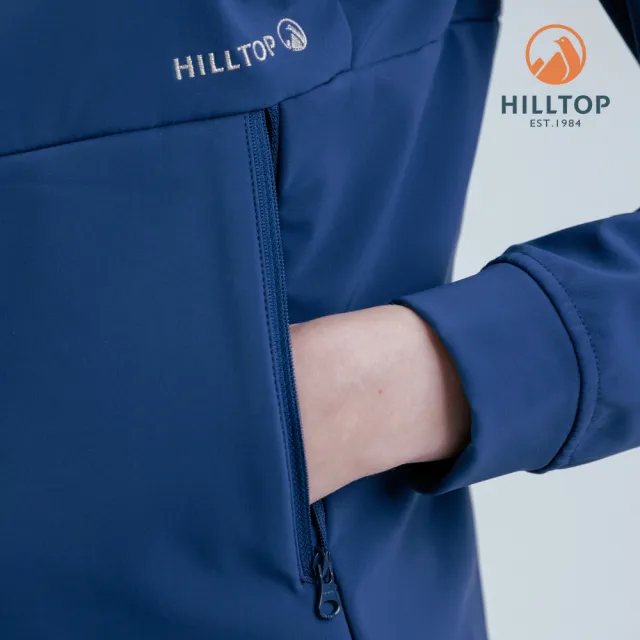 【Hilltop 山頂鳥】HILLTOP山頂鳥 SOFT SHELL防風透氣保暖彈性外套 軟殼衣 女款 藍｜PH22XF16ECE0