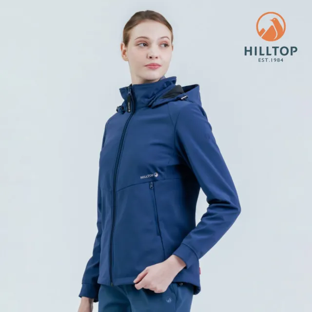 【Hilltop 山頂鳥】HILLTOP山頂鳥 SOFT SHELL防風透氣保暖彈性外套 軟殼衣 女款 藍｜PH22XF16ECE0