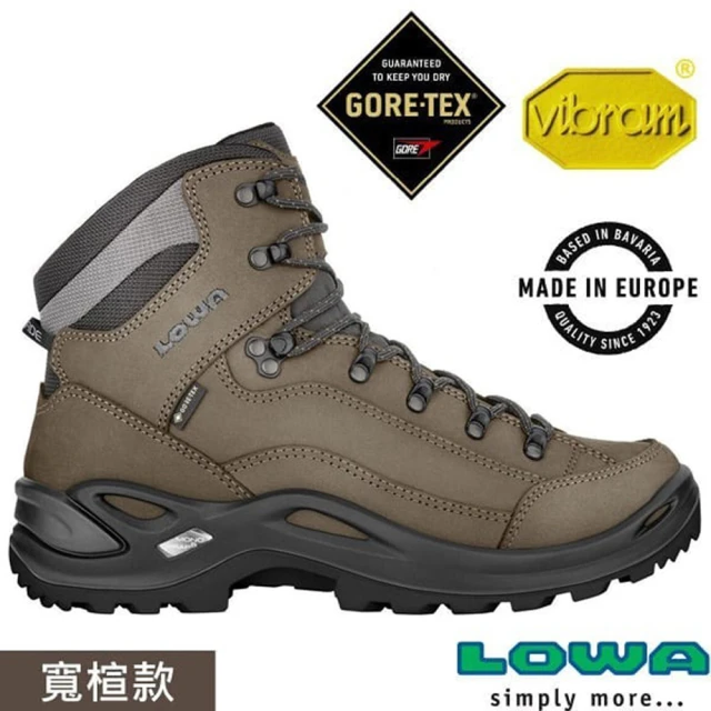 LOWA 女 歐洲製造 RENEGADE GTX 中筒防水透氣多功能健行鞋_寬楦.登山鞋(LW320968-0925 淺棕)