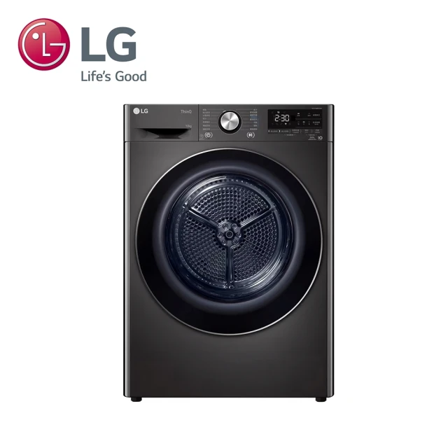 LG 樂金 贈雞蛋仔機-10公斤◆免曬衣乾衣機/尊爵黑(WR-100VB)