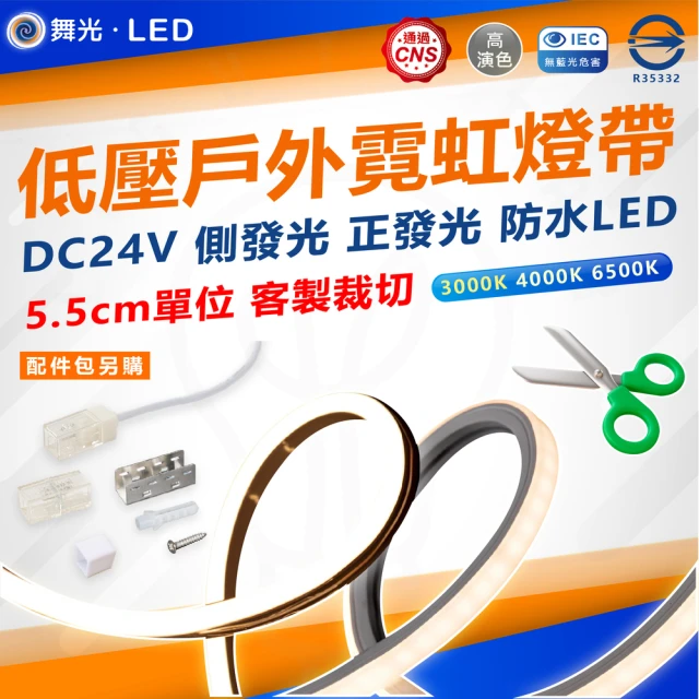 DanceLight 舞光 客製化低壓戶外霓虹燈帶 DC24V 防水 燈條 燈帶 側發光 正發光(客製化裁切 110cm)