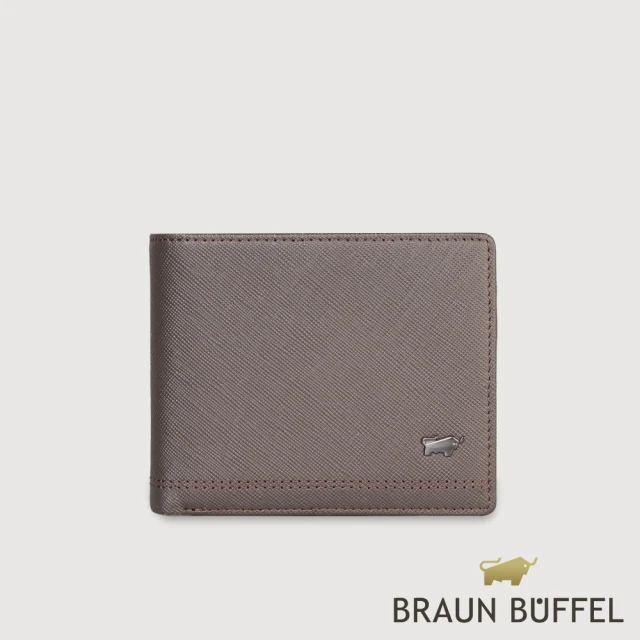 BRAUN BUFFEL 德國小金牛 台灣總代理 巴雷特 4卡零錢袋皮夾-咖啡色(BF546-315-GCO)