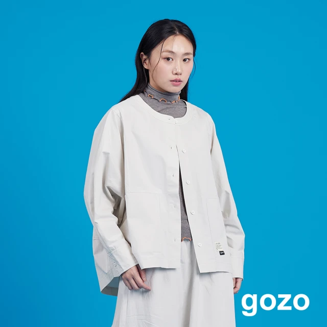 gozo 大口袋開襟連袖襯衫外套(兩色)