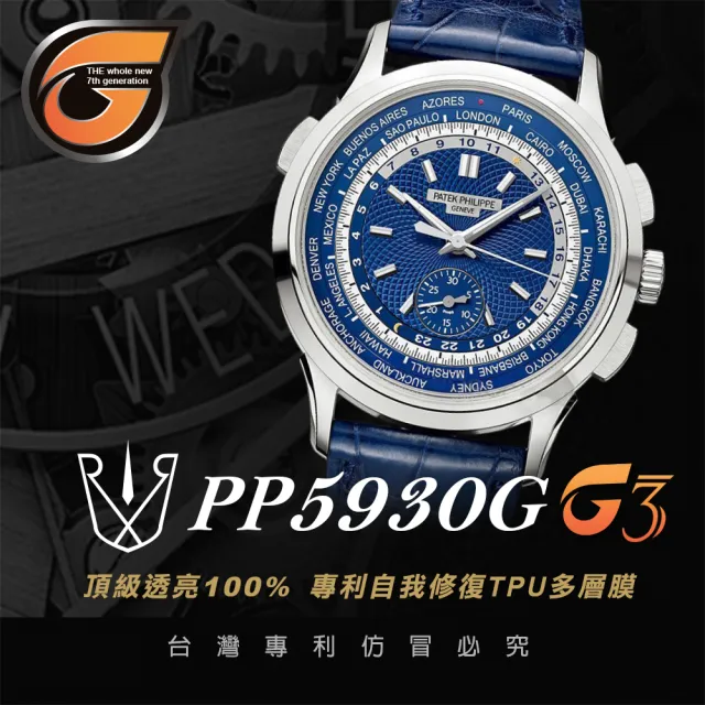 【RX8-G3】第7代保護膜 Patek Philippe百達翡麗 膠帶款 系列腕錶、手錶貼膜(不含手錶)