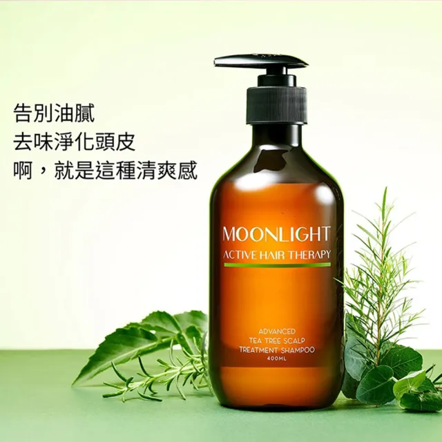 【Moonlight】進化版茶樹控油淨化洗髮精 400mL x3(告別油膩 去味淨化)