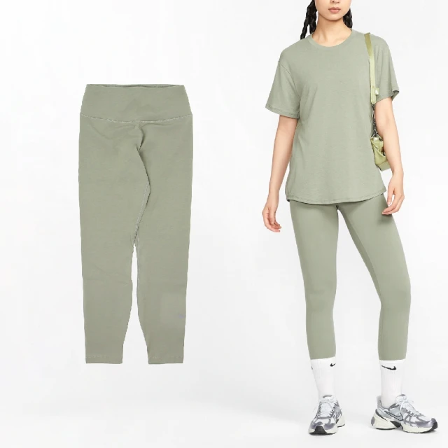 NIKE 耐吉 緊身褲 One Leggings 女款 綠 高腰 速乾 運動 瑜珈 健身 運動褲 褲子(FN3233-320)