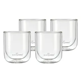 【BLACK HAMMER】4入 圓底雙層耐熱玻璃杯240ml