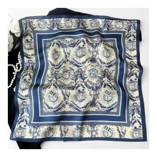 【Jun Jun】蠶絲小方巾 絲巾 領巾 53x53cm(太陽神)