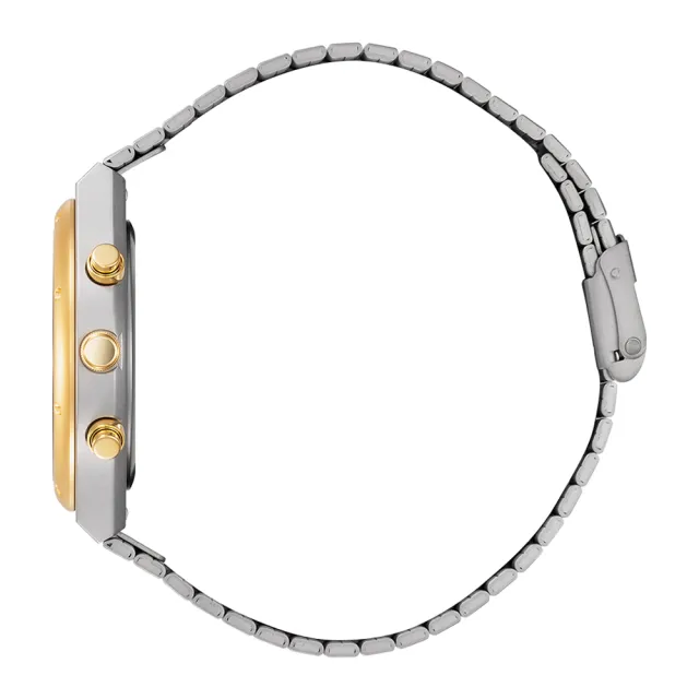 【CITIZEN 星辰】Chronograph 昭和金限定款復古光動能計時錶-黑x銀/38mm 母親節限定(AT2544-64E)