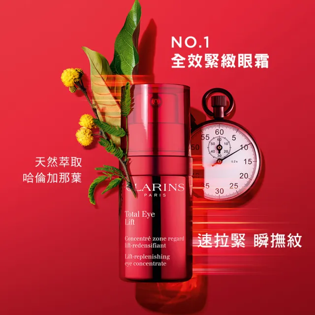 【CLARINS 克蘭詩】眼周保養雙霸組(賽車眼霜15ml+黃金亮眼萃20ml/週年慶)