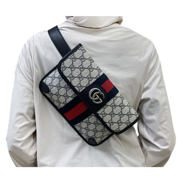 【GUCCI 古馳】493930/674081 經典GG Supreme帆布belt bag系列斜背胸/腰包(款式任選)