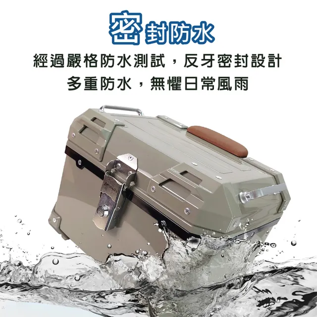 【Astutain】阿斯圖坦 23L 塑合金烤漆車尾箱 機車後箱 機車後備箱 機車置物箱 機車行李箱(丹寧藍)