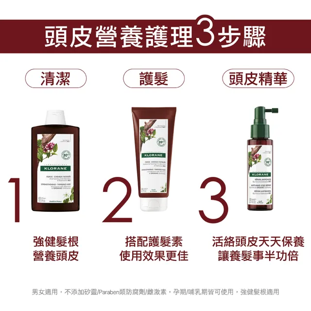 【KLORANE 蔻蘿蘭官方直營】養髮頭皮精華液100ml 2入組(產後/壓力大推薦)