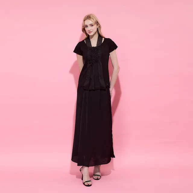 【ICHE 衣哲】法式優雅蕾絲織帶拼接造型上衣