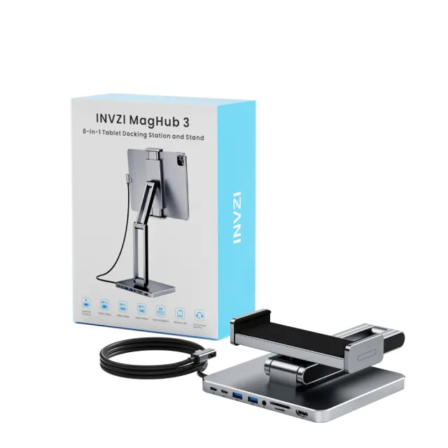 【INVZI】MagHub MH03 八合一萬能工作站(Hub擴充+平板支架)