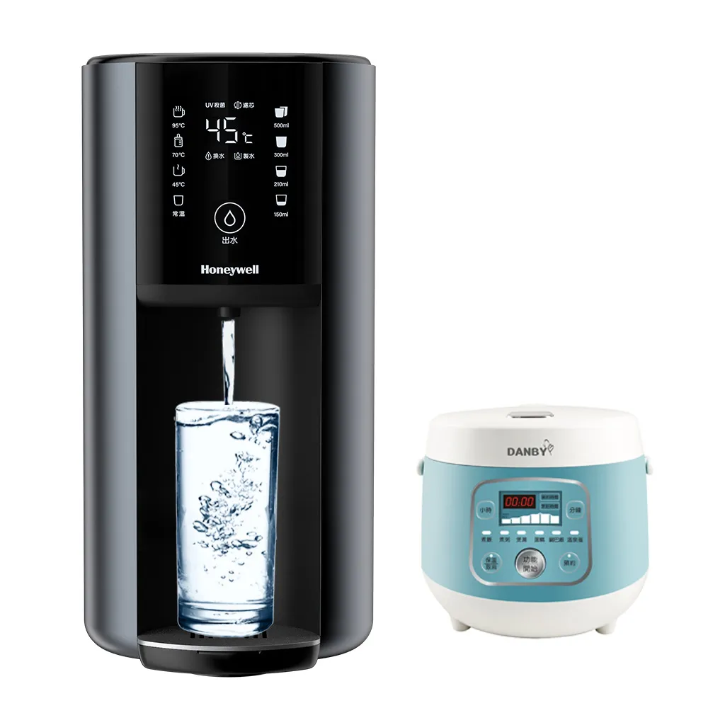 【Honeywell】太空人 RO 濾淨瞬熱飲水機WSRO-602-TW-宇宙黑(+贈微電腦電子鍋)