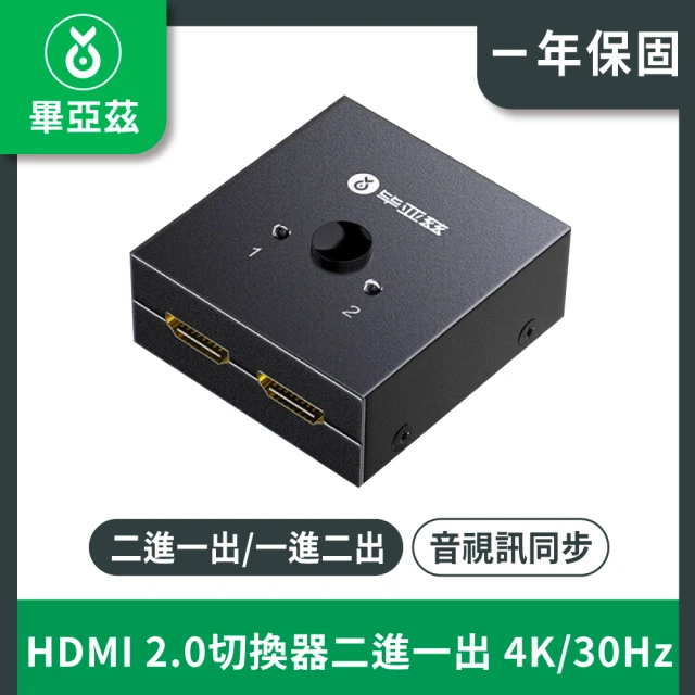 biaze HDMI2.0切換器二進一出(4K/30Hz高清分配器)