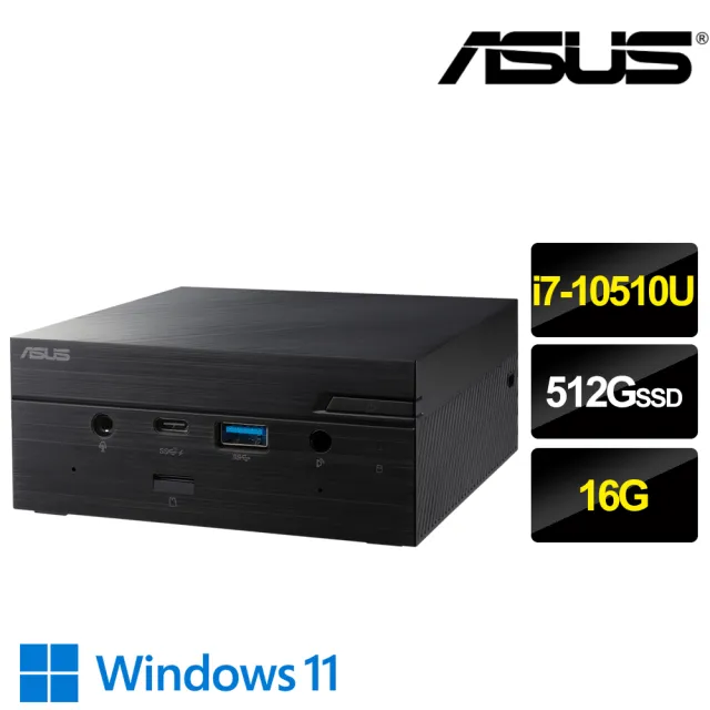 【ASUS 華碩】羅技鍵鼠組★i7四核迷你電腦(PN62S-51UBPKA/i7-10510U/16G/512G/W11)