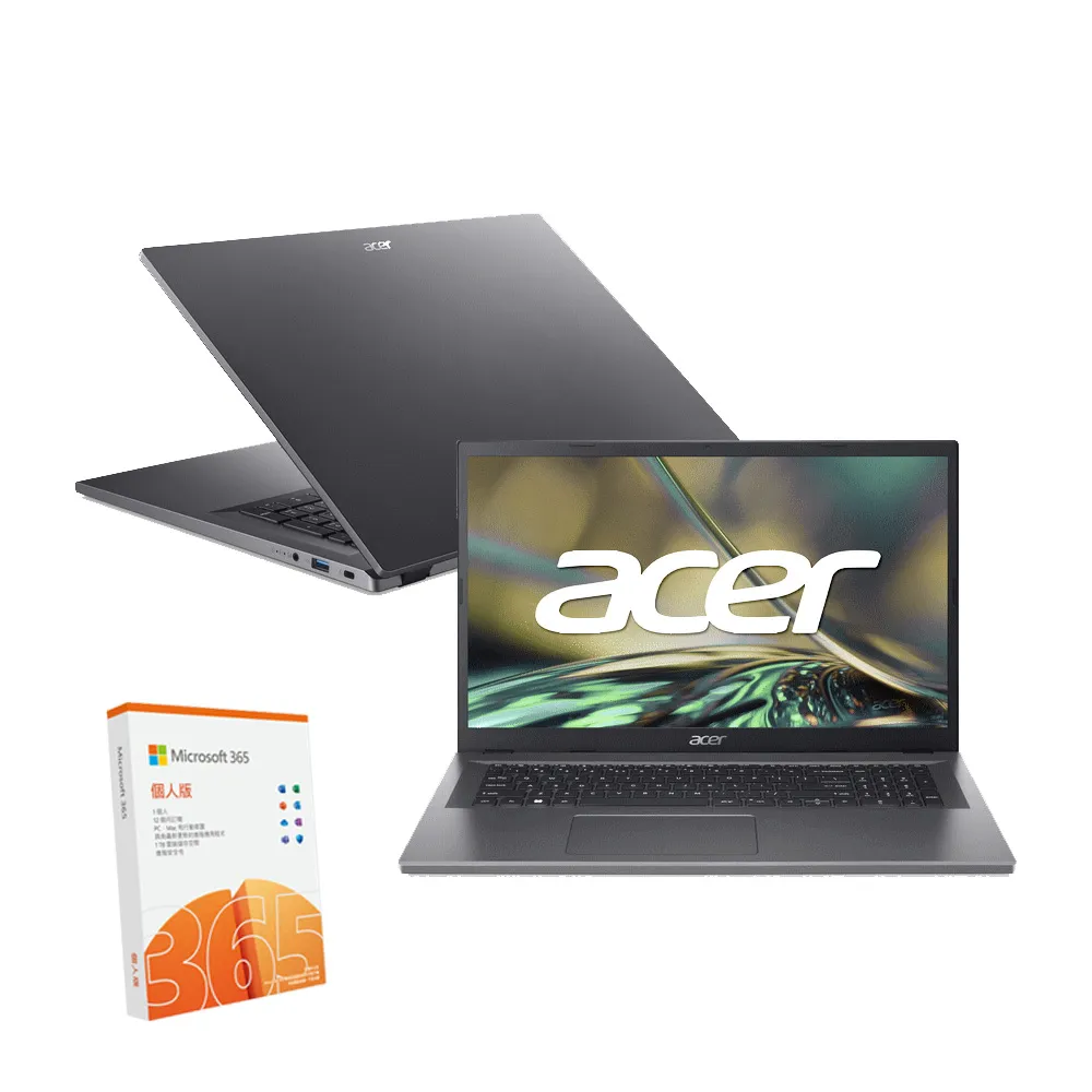 【Acer 宏碁】微軟M365組★17.3吋N200文書筆電(Aspire 3/A317-55P-P6RJ/N200/8G/512G SSD/W11)